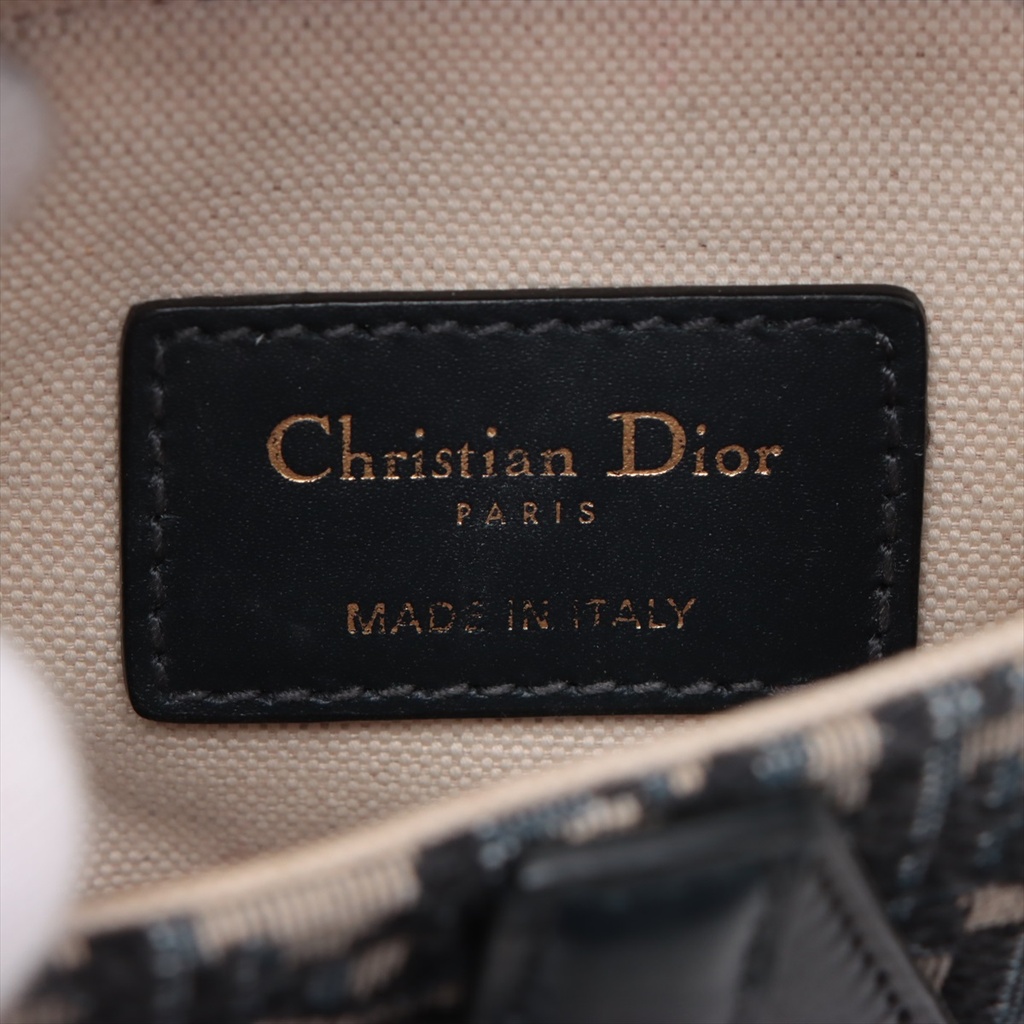Christian Dior Oblique Saddle Bag Handbag Blue
