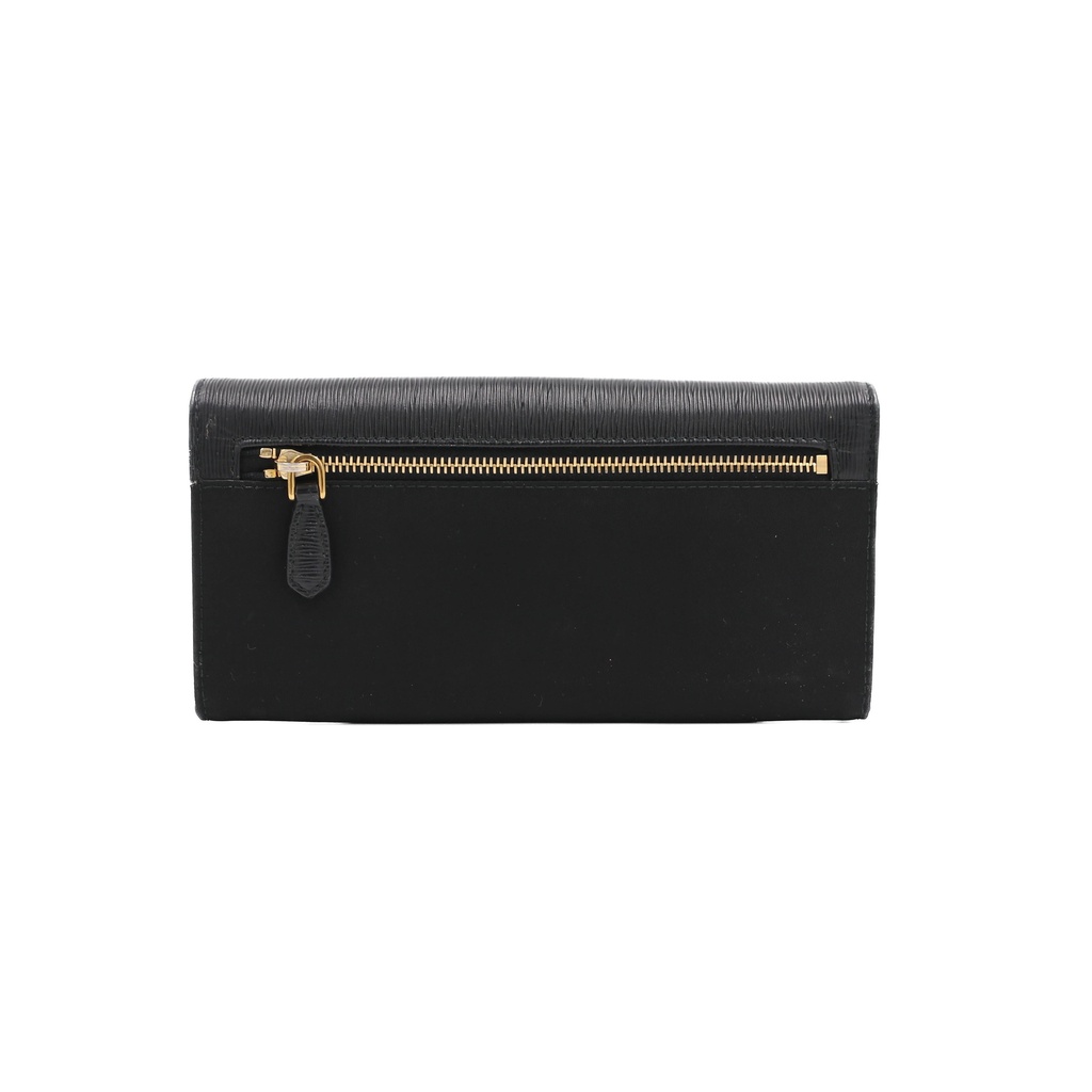 Prada Saffiano Black Long Wallet