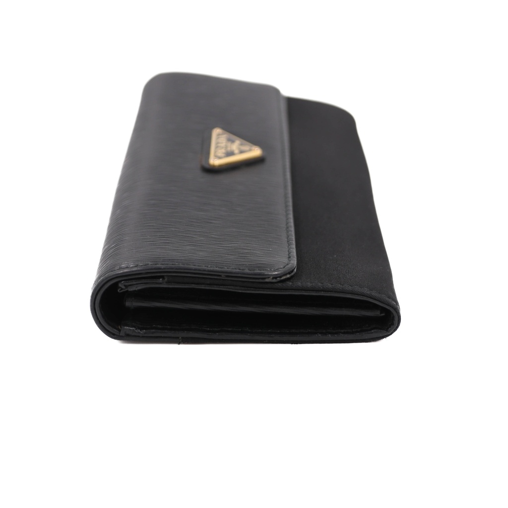 Prada Saffiano Black Long Wallet