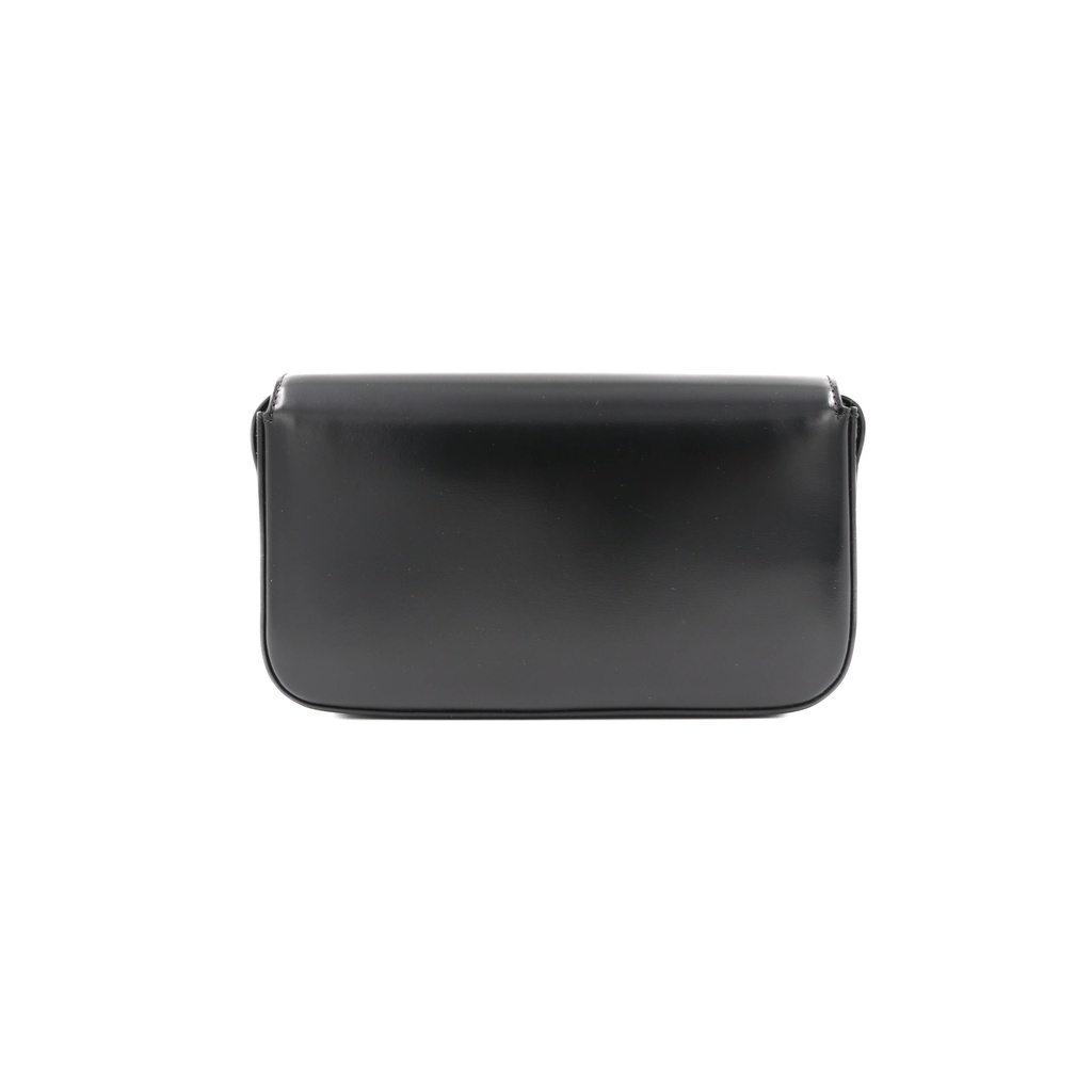Celine Triomphe Rectangular Shoulder Bag In Black Smooth Calfskin Leather