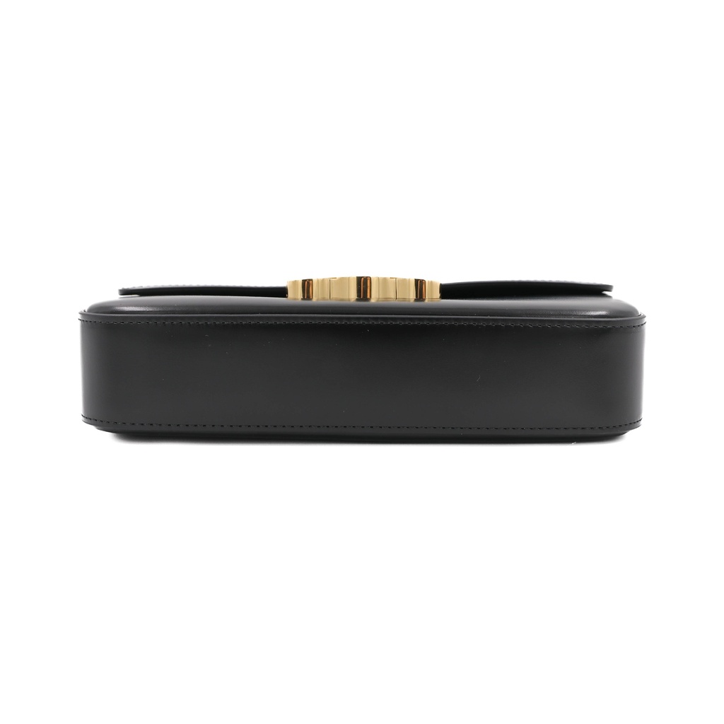 Celine Triomphe Rectangular Shoulder Bag In Black Smooth Calfskin Leather