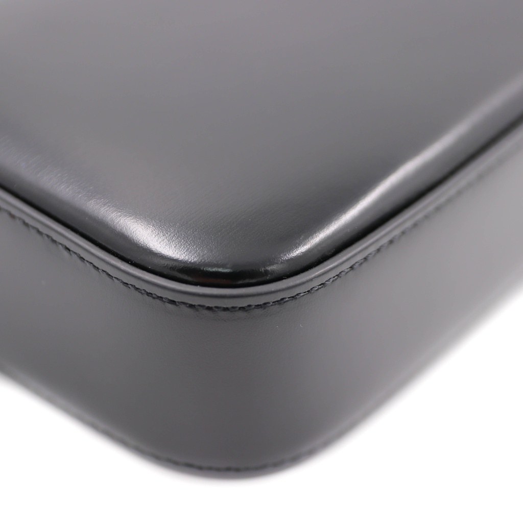 Celine Triomphe Rectangular Shoulder Bag In Black Smooth Calfskin Leather