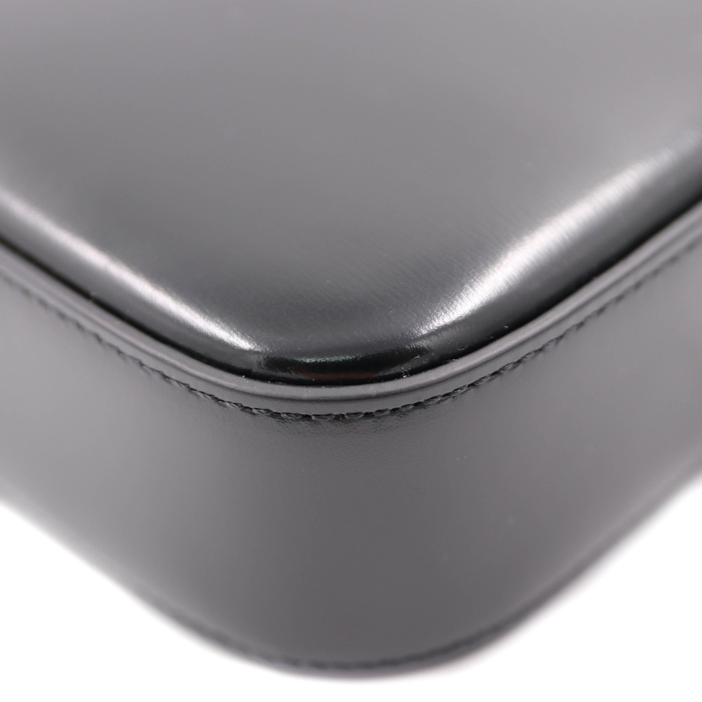 Celine Triomphe Rectangular Shoulder Bag In Black Smooth Calfskin Leather