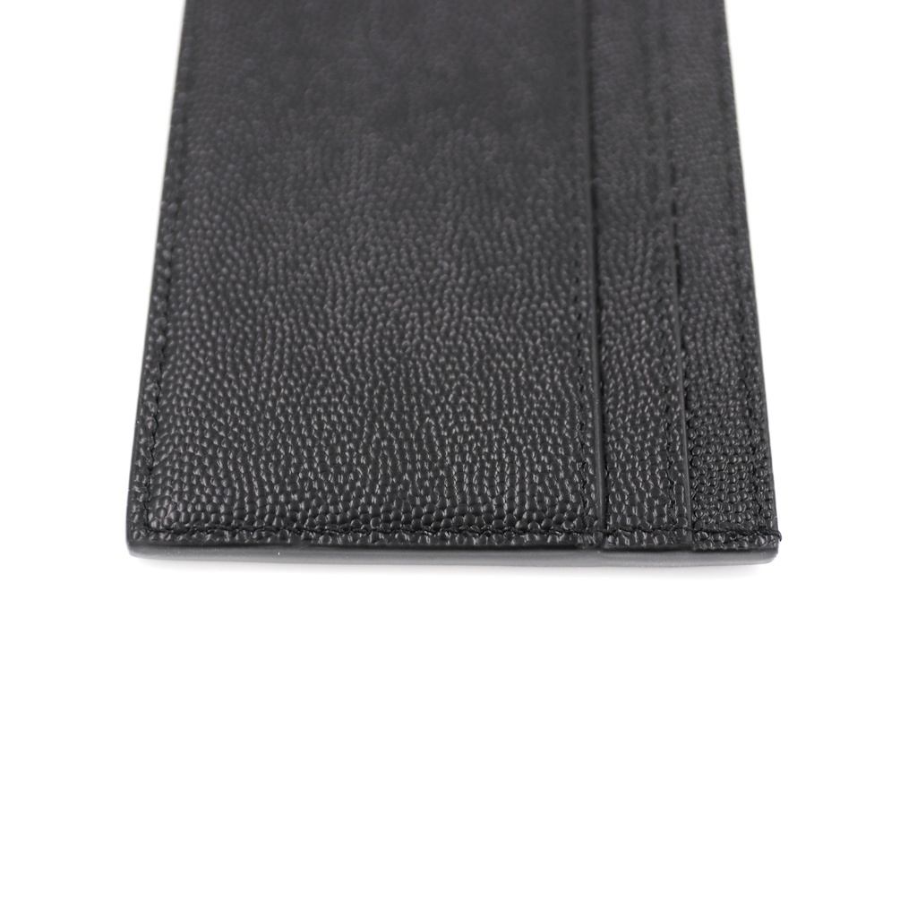 Saint Laurent Pebble-Grain Leather Cardholder Dark Blue