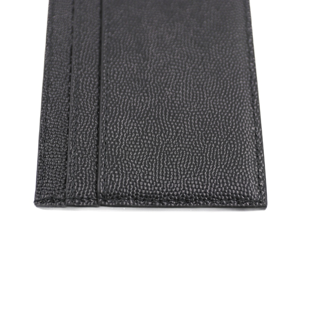 Saint Laurent Pebble-Grain Leather Cardholder Dark Blue