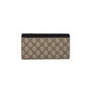 Gucci GG Marmont Leather Continental Wallet Beige and ebony GG Supreme canvas 456116