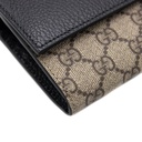 Gucci GG Marmont Leather Continental Wallet Beige and ebony GG Supreme canvas 456116