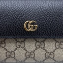 Gucci GG Marmont Leather Continental Wallet Beige and ebony GG Supreme canvas 456116