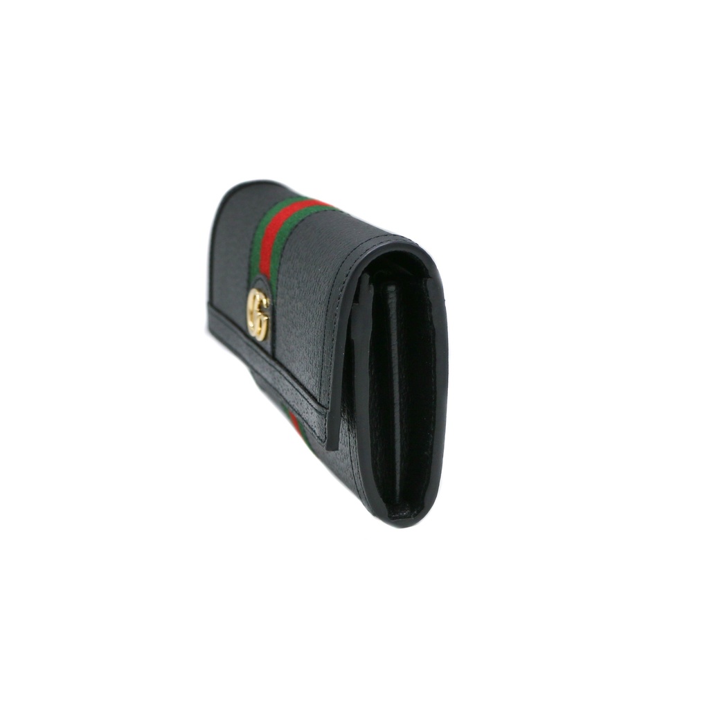 Gucci Web Ophidia Continental Black Leather Wallet 719886
