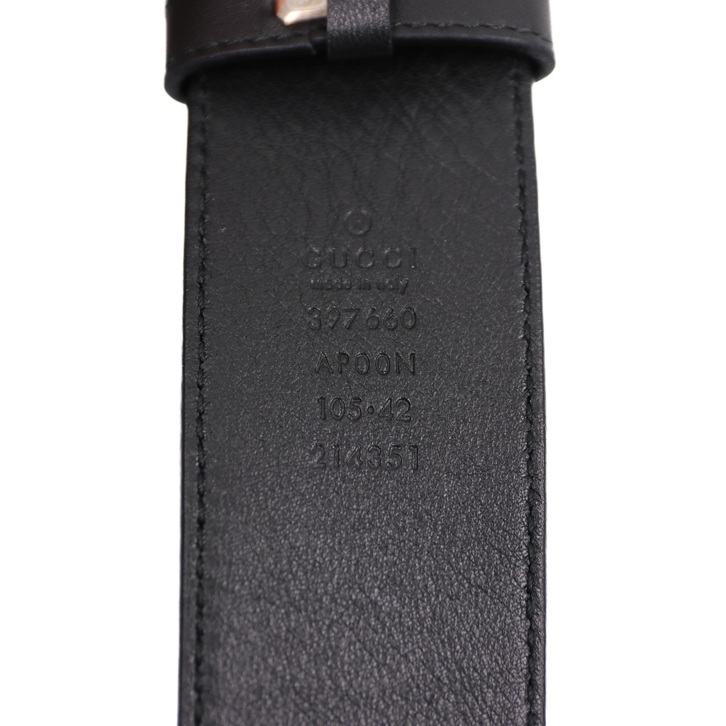 Gucci Belt Men's Gold Double G Buckle Black 397660 Size 105 42