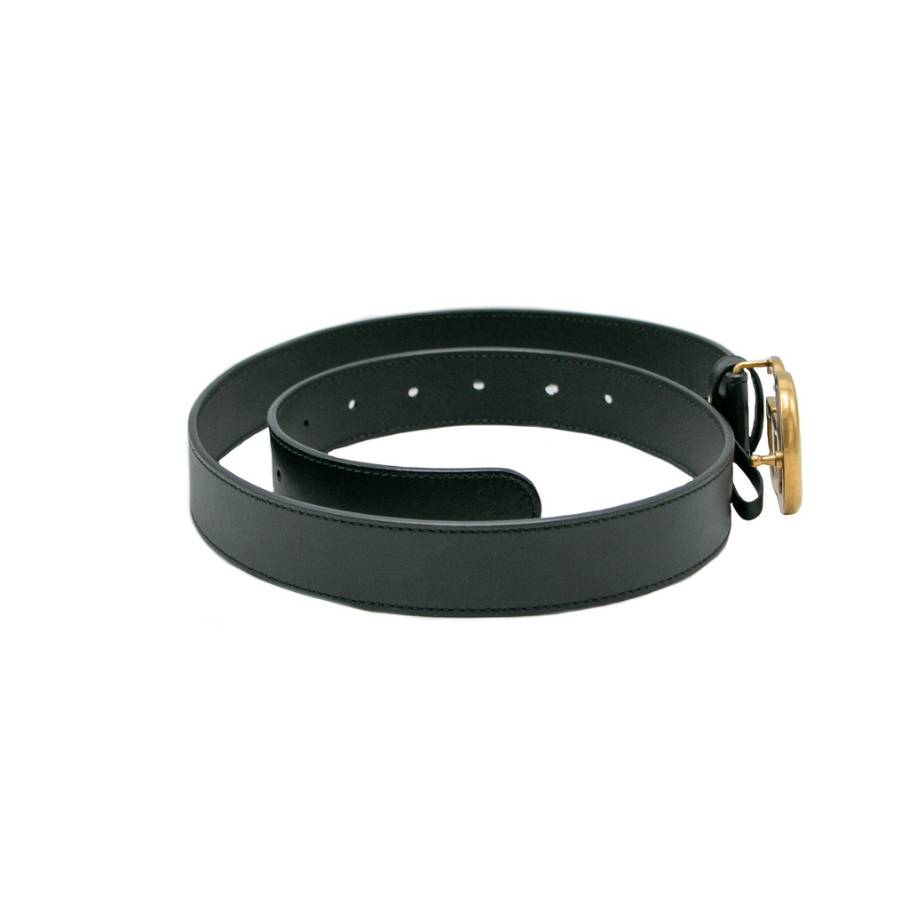 Gucci Leather Black Belt with Double G Buckle 70 397660