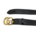 Gucci GG Marmont Leather Black Belt with Shiny Buckle 95 406831