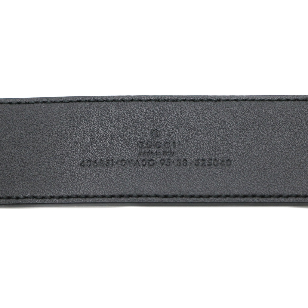 Gucci GG Marmont Leather Black Belt with Shiny Buckle 95 406831