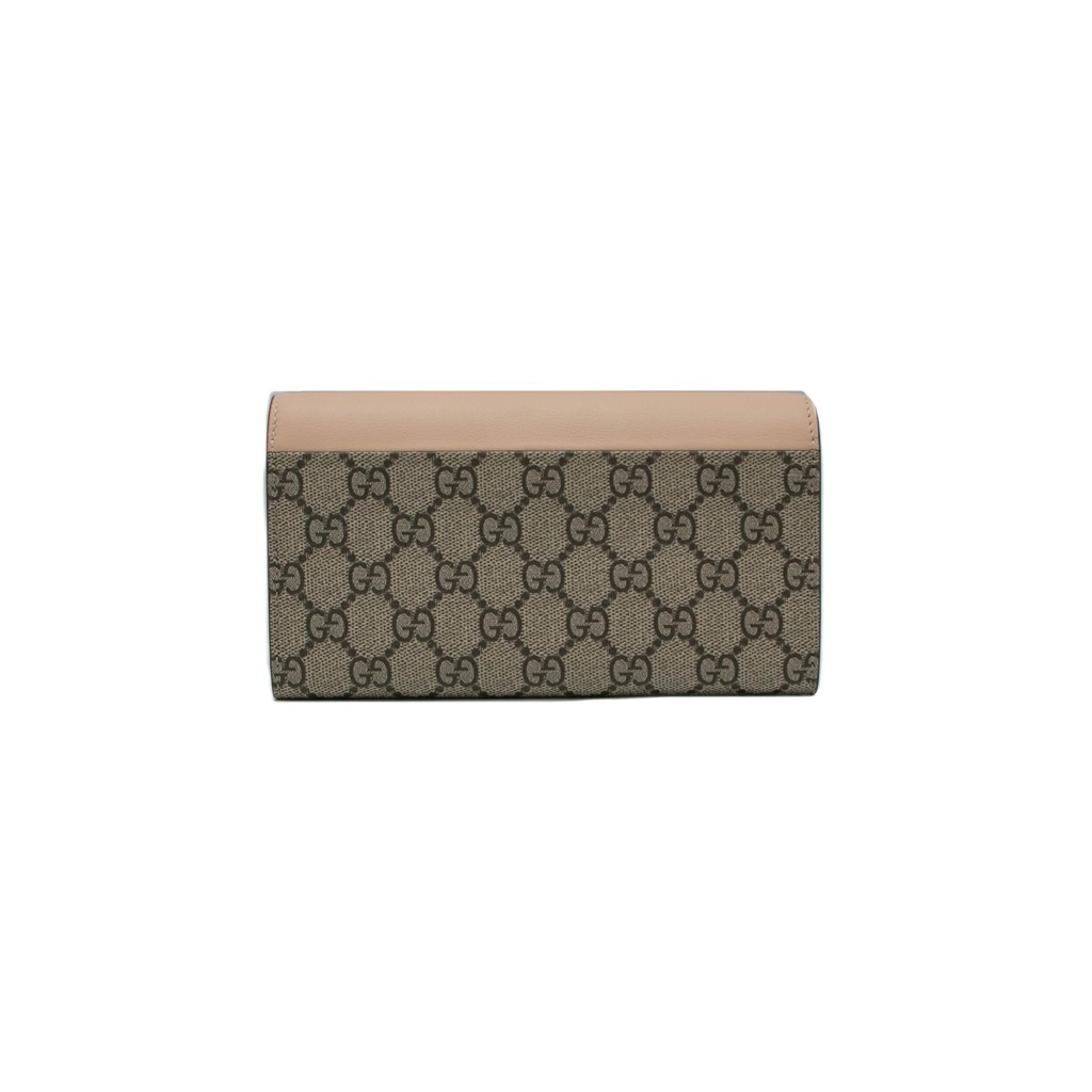 Gucci GG Marmont Leather Continental Wallet Ebony and Beige 795627