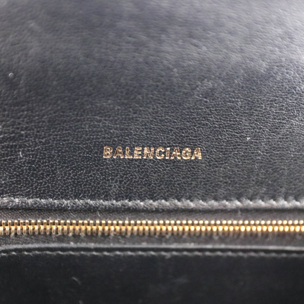 Balenciaga Hourglass Black Leather Mini Bag