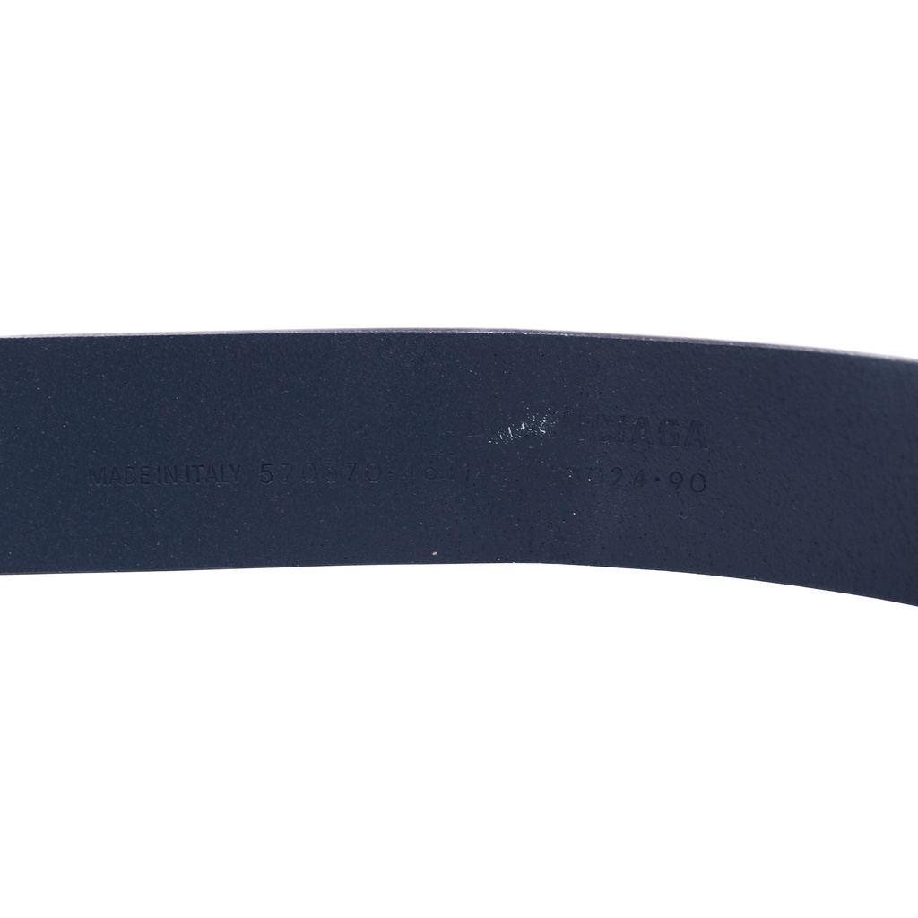 Balenciaga BB Leather Belt Silver-Tone Hardware In Size 90