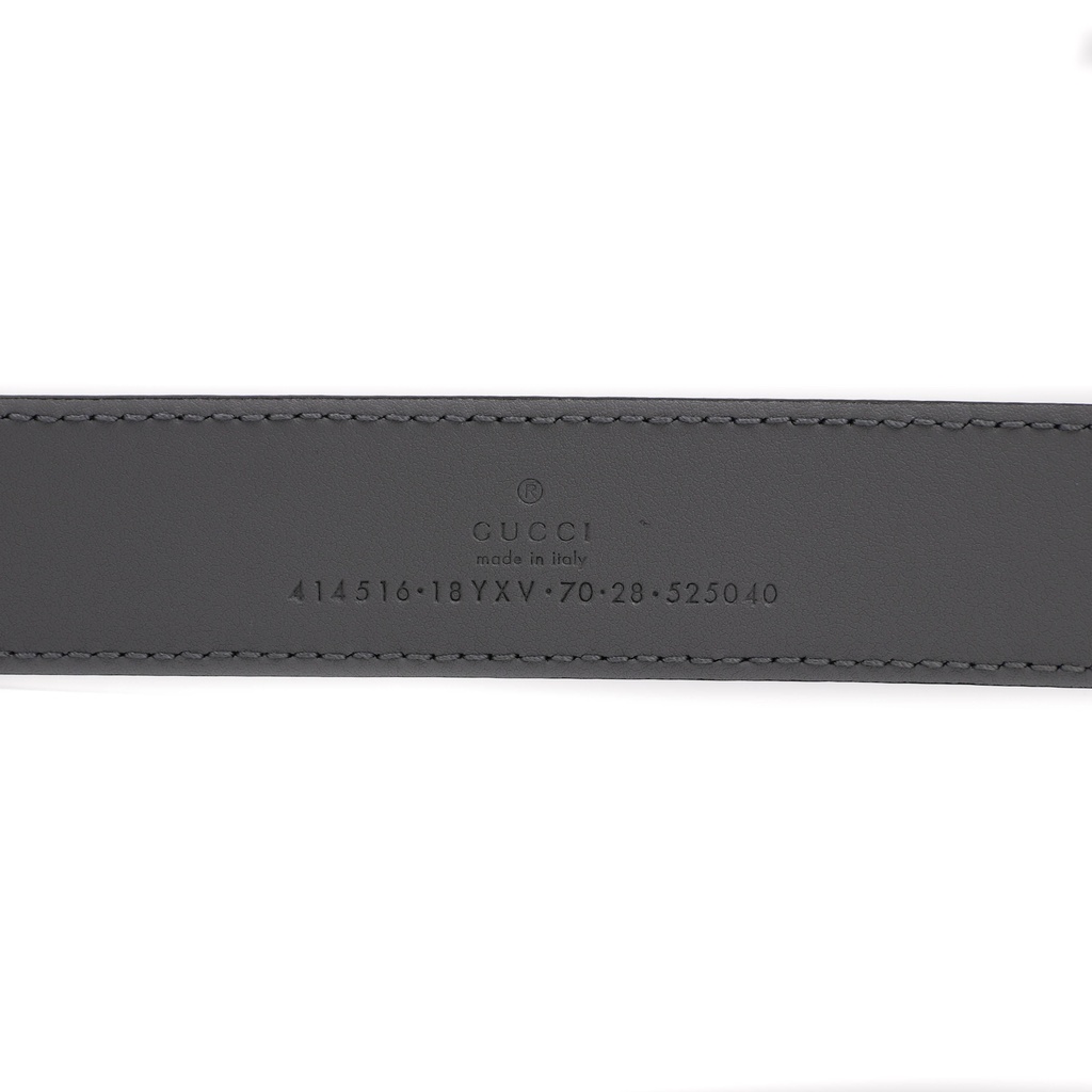 Gucci GG Marmont Grey Leather Belt With Shiny Buckle 414516 In Size 70 28