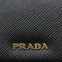 Prada Saffiano Lux Leather Belt Octagon Logo Black