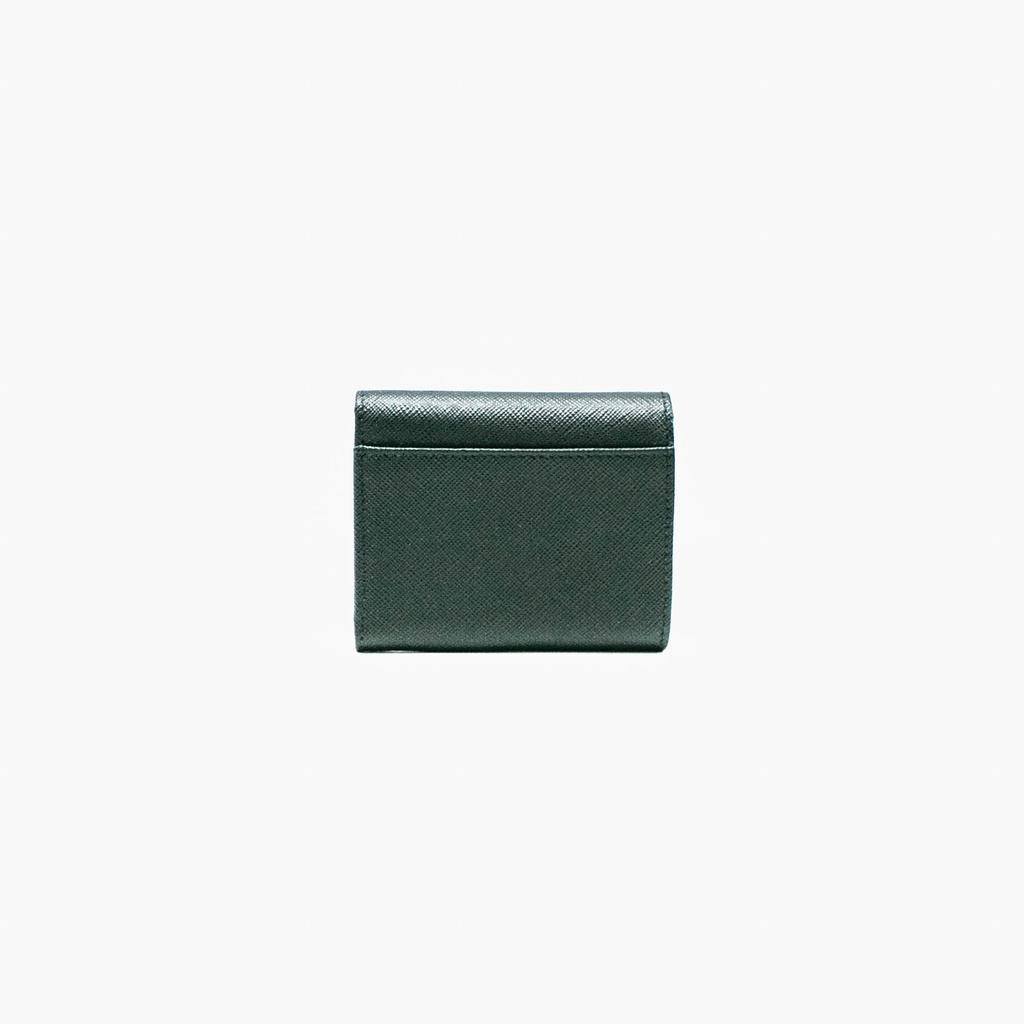 Prada Saffiano Triangle Tri-Fold Wallet Black