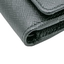 Prada Saffiano Triangle Tri-Fold Wallet Black