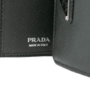 Prada Saffiano Triangle Tri-Fold Wallet Black