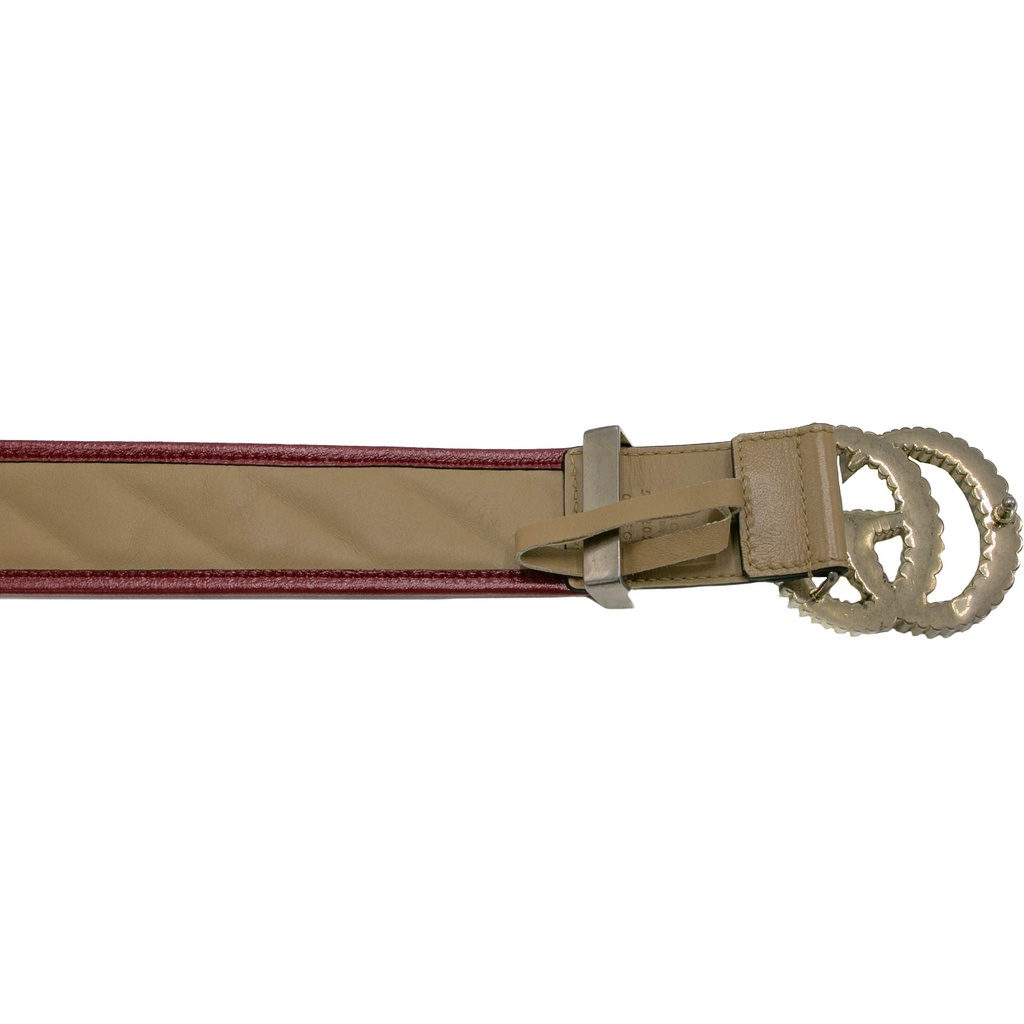 Gucci Marmont Torchon GG Beige Leather Belt In Size 65 26 576202