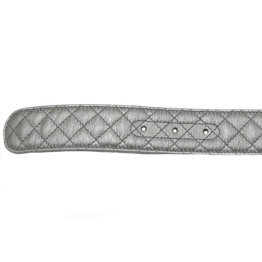 Gucci Silver Leather Belt 564291 In Size 75 30