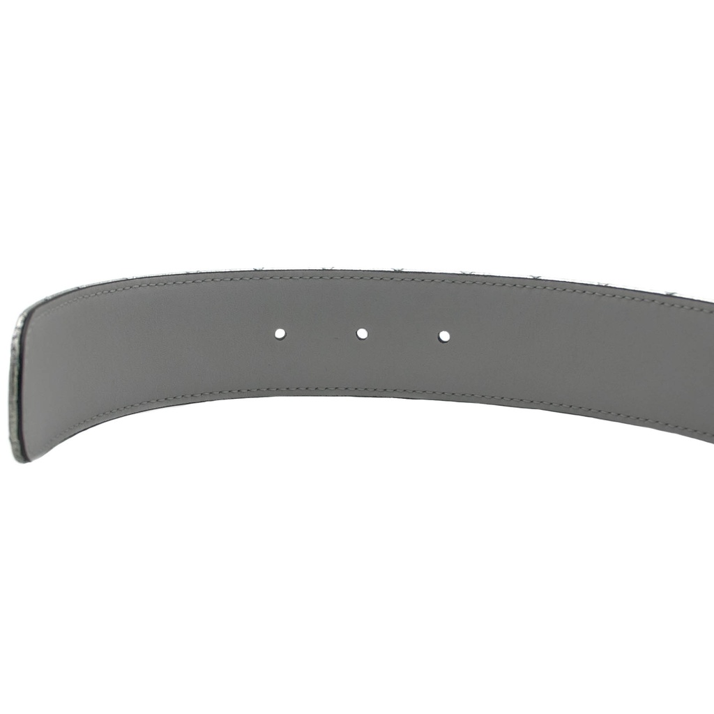 Gucci Silver Leather Belt 564291 In Size 75 30