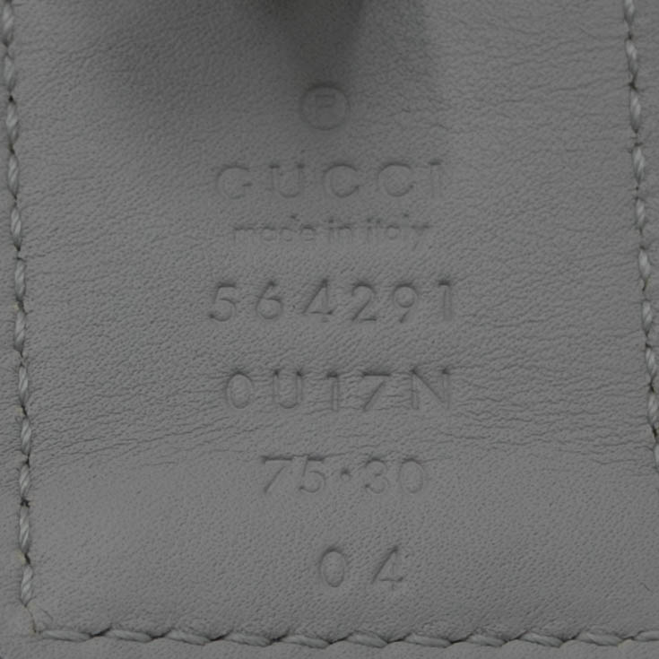 Gucci Silver Leather Belt 564291 In Size 75 30
