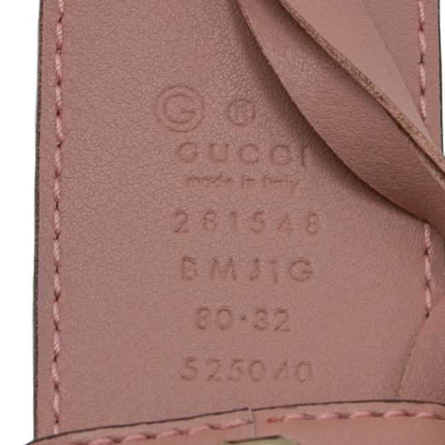 Gucci Microguccissima Pink Belt 281548 In Size 80 32