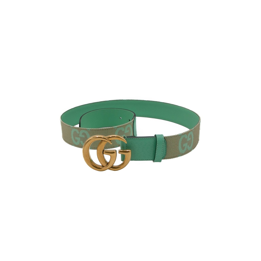 Gucci GG Marmont 2015 Re-Edition Wide Belt Green 400593 In Size 95 38