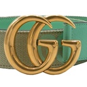 Gucci GG Marmont 2015 Re-Edition Wide Belt Green 400593 In Size 95 38