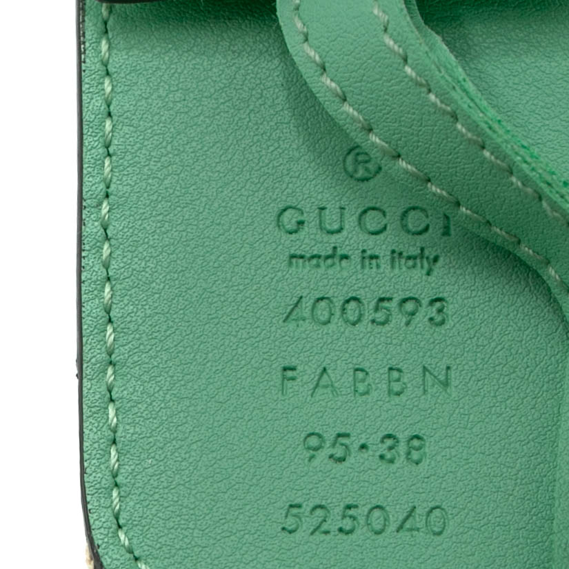 Gucci GG Marmont 2015 Re-Edition Wide Belt Green 400593 In Size 95 38