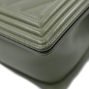 Chanel Calfskin Chevron Medium Boy Flap Green