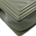 Chanel Calfskin Chevron Medium Boy Flap Green
