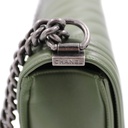 Chanel Calfskin Chevron Medium Boy Flap Green