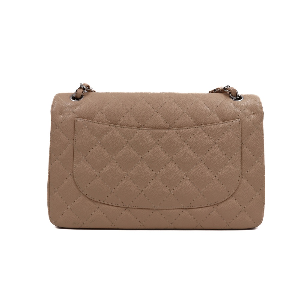 Chanel Classic Caviar Jumbo Beige Bag 