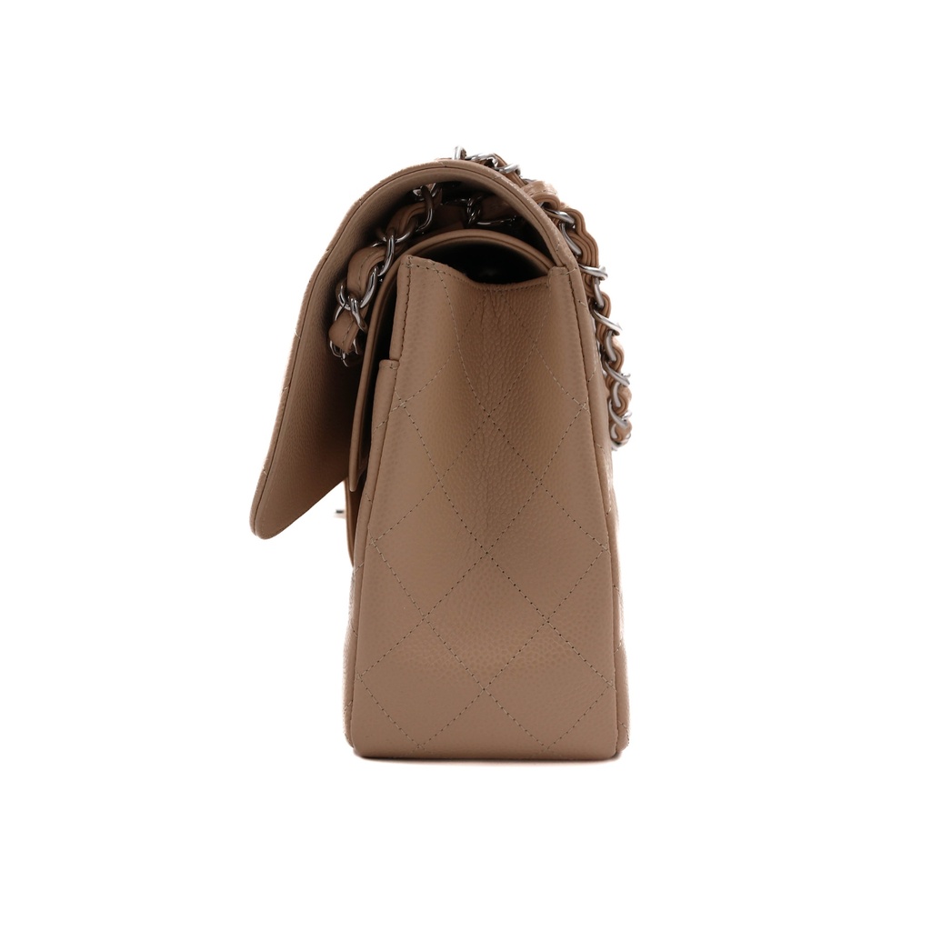Chanel Classic Caviar Jumbo Beige Bag 