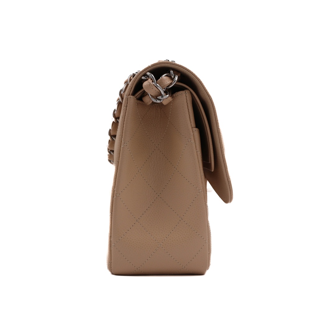 Chanel Classic Caviar Jumbo Beige Bag 