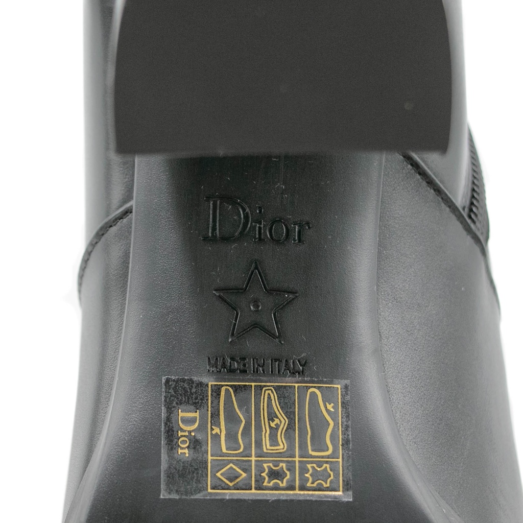 Christian Dior D-Town Heeled Boot Black Calfskin Size 37