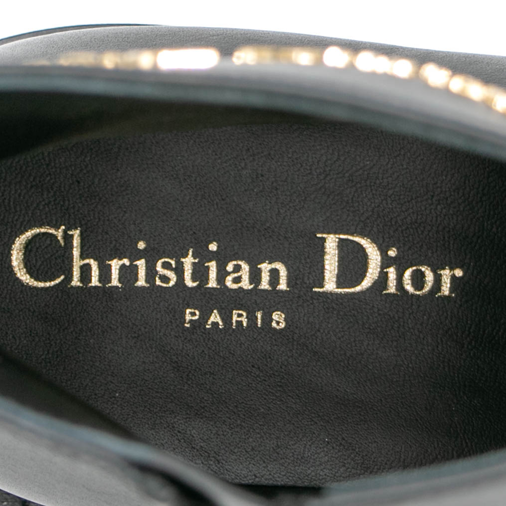 Christian Dior D-Town Heeled Boot Black Calfskin Size 37