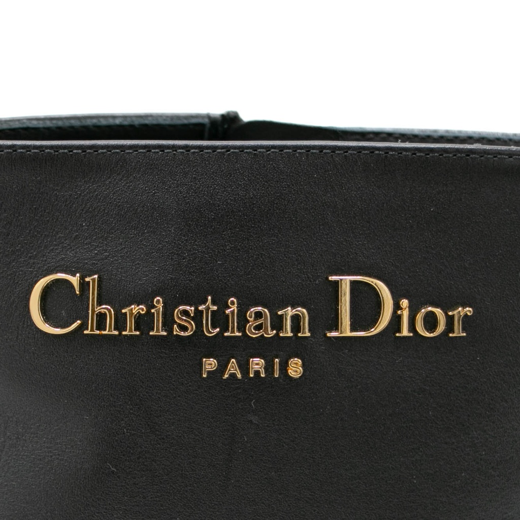 Christian Dior D-Town Heeled Boot Black Calfskin Size 37