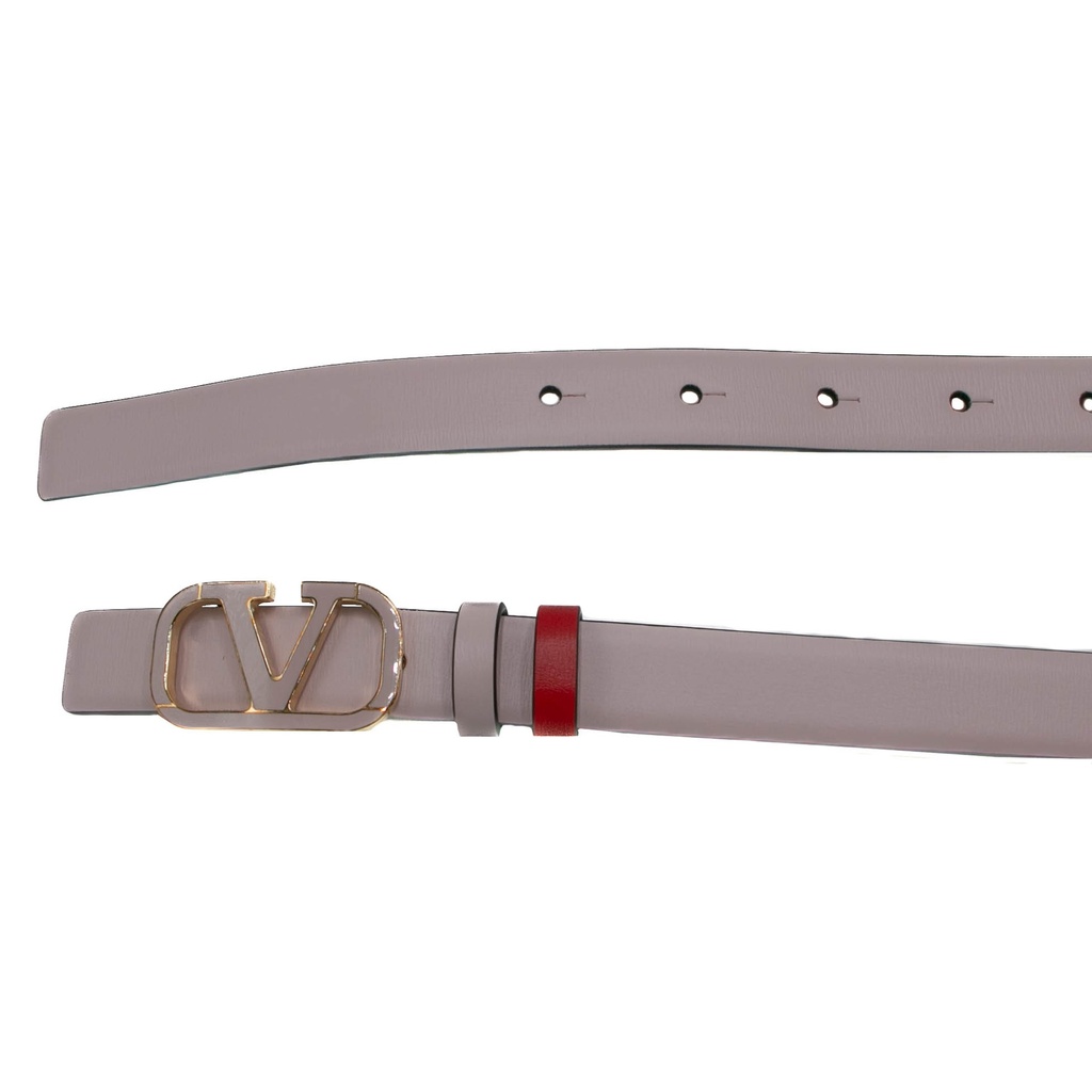 Valentino Reversible Thin Belt Red and Pink In Size 80