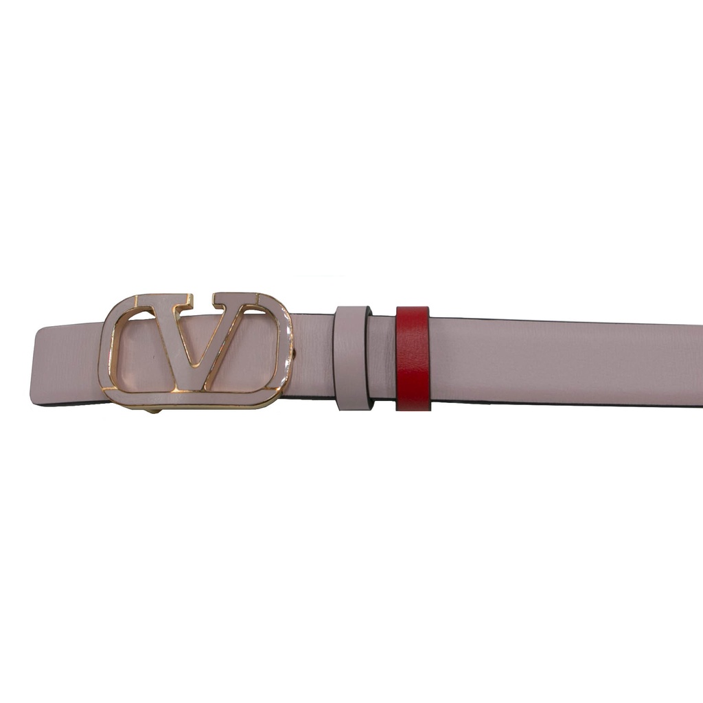 Valentino Reversible Thin Belt Red and Pink In Size 80