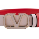 Valentino Reversible Thin Belt Red and Pink In Size 80