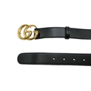 Gucci GG Marmont Leather Black Belt with Shiny Buckle 95 38 414516