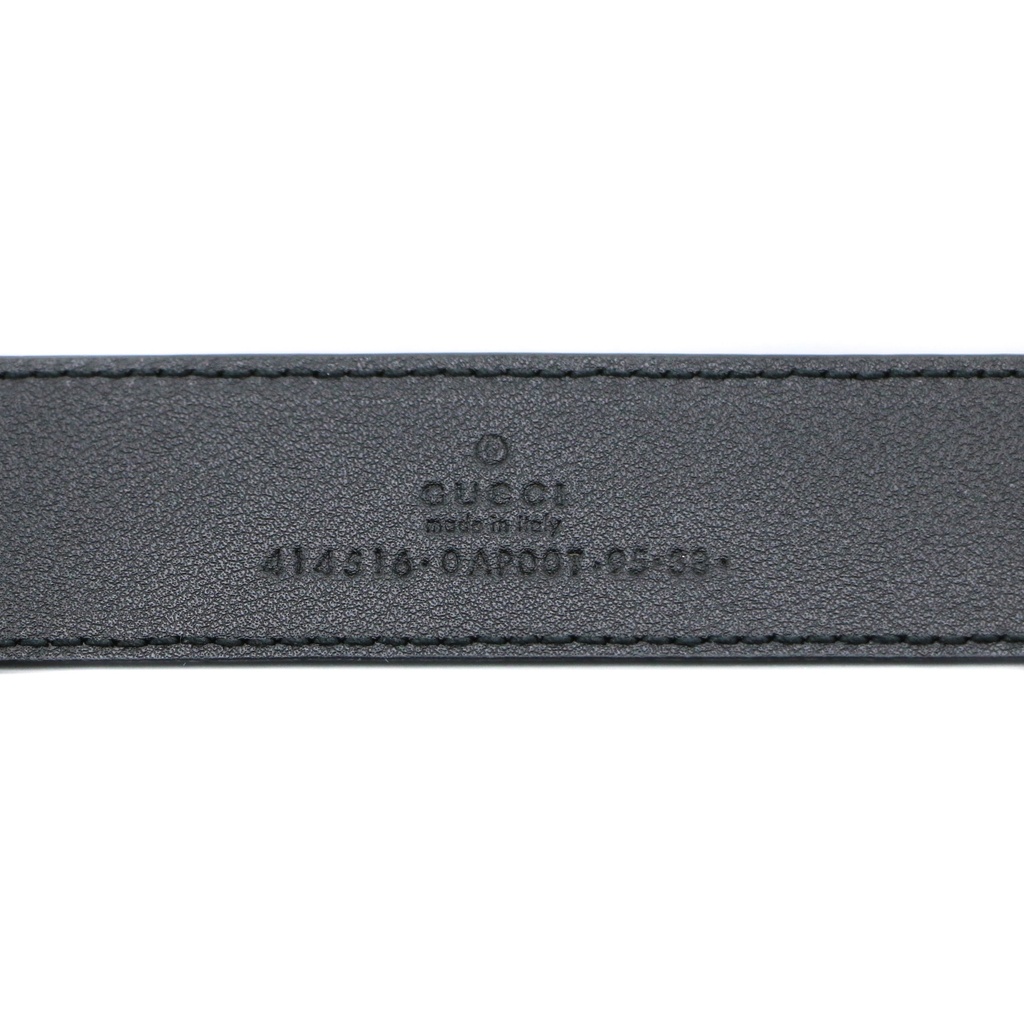 Gucci GG Marmont Leather Black Belt with Shiny Buckle 95 38 414516