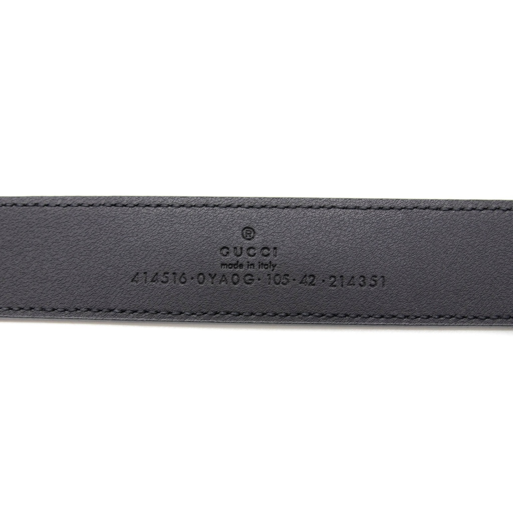 Gucci GG Marmont Leather Black Belt with Shiny Buckle 105 414516