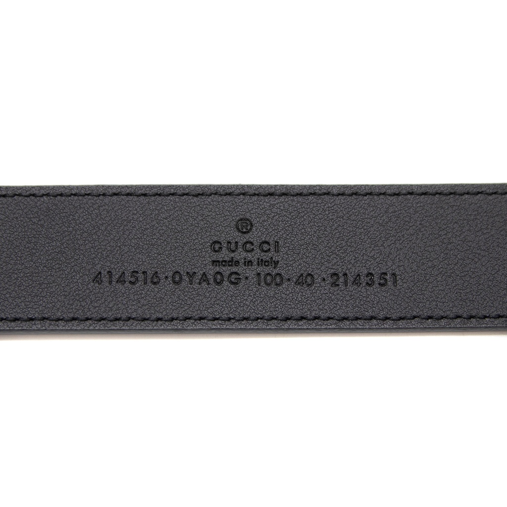 Gucci GG Marmont Leather Black Belt with Shiny Buckle 100 40 414516