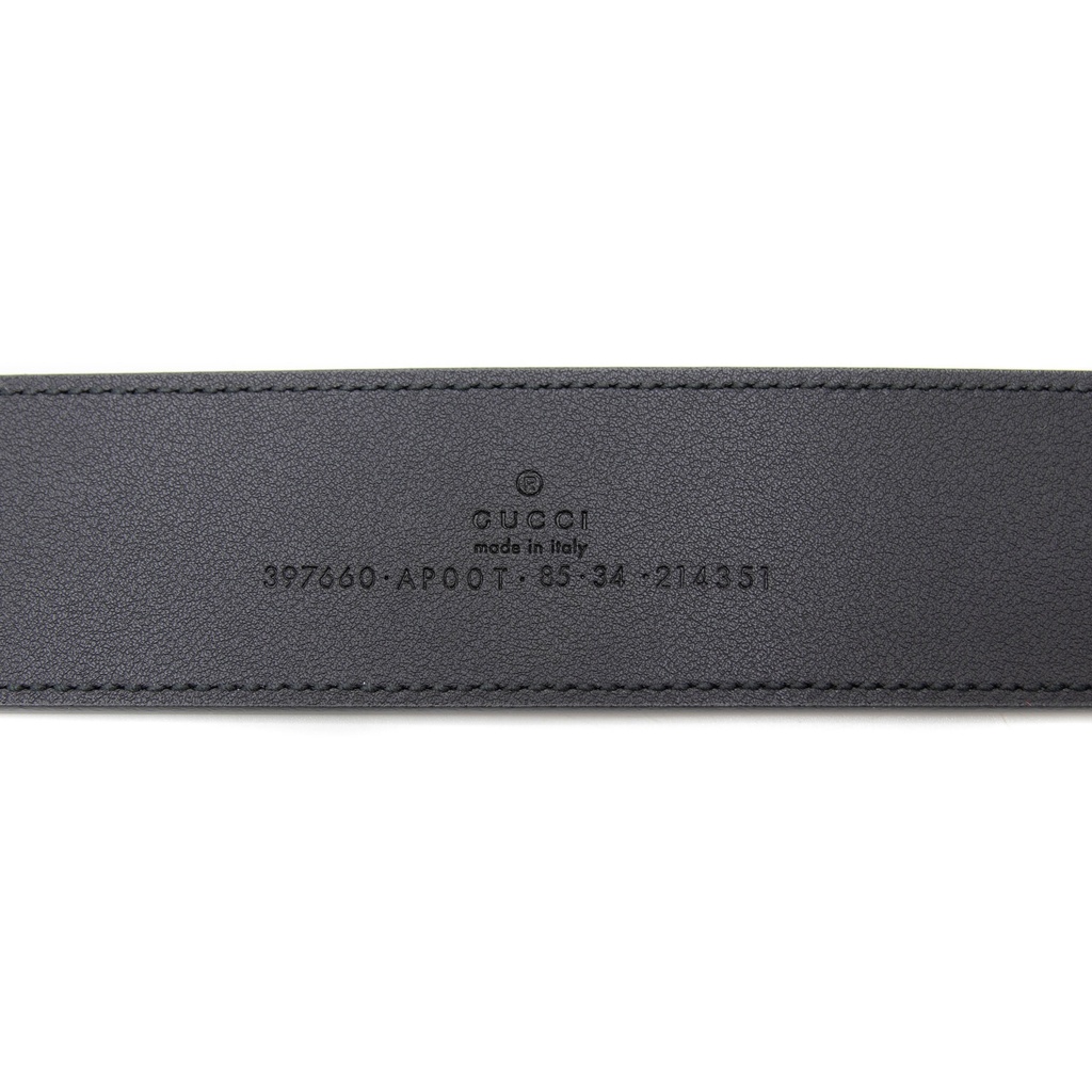 Gucci Leather Black Belt with Double G Buckle 85 34 397660